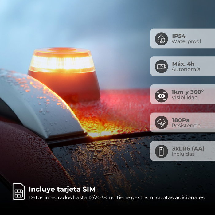 GSC Evolution Baliza de señalización de emergencia V16IoT con geolocalización GSC Evolution Baliza de señalización de emergencia V16IoT con geolocalización