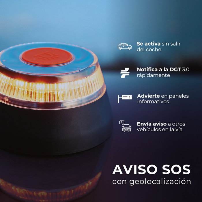 GSC Evolution Baliza de señalización de emergencia V16IoT con geolocalización GSC Evolution Baliza de señalización de emergencia V16IoT con geolocalización