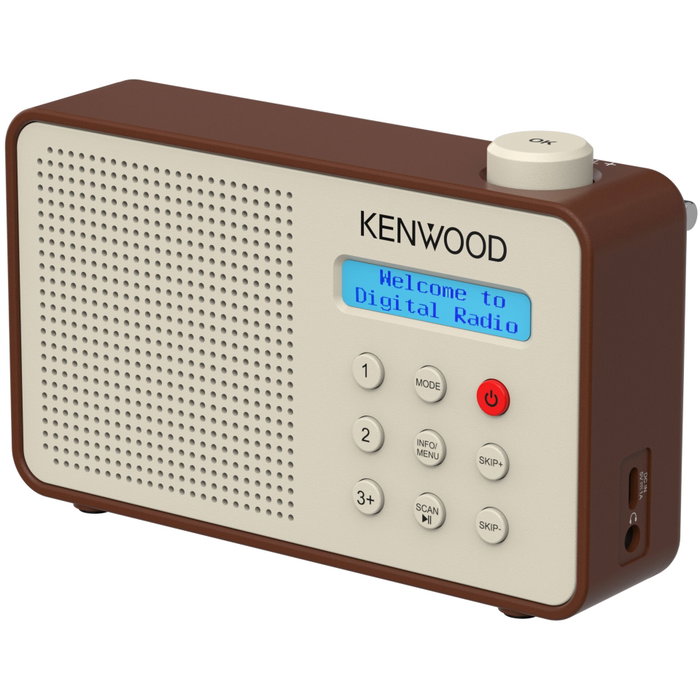 Kenwood CR-M25DAB Radio DAB+ con Bluetooth y Alerta ASA, Marrón