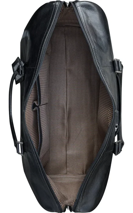 dbramante1928 Kastrup Bolso de Mano de Cuero Negro Unisex con Cremallera y Asa Extraíble