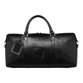 Dbramante1928 Kastrup 2 Weekender Bag - Bolso de Mano de Cuero Unisex Negro, Cremallera, Bolsillo Frontal, Asa y Bandolera Extraíble