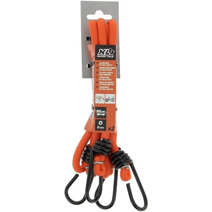 XL PERFORM TOOLS Juego de 2 tensores elásticos diámetro 10 mm longitud 80 cm XLPT553601 XL PERFORM TOOLS Juego de 2 tensores elásticos diámetro 10 mm longitud 80 cm XLPT553601