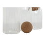 DKD Home Decor Set de 3 Botes de Borosilicato con Tapa de Corcho (1L/700ml/500ml)