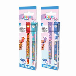 Mitama Spinny Pen Bolígrafo Borrable 0,7 mm Azul Animal Pack de 2 de forma que se identifique la variante de color y diseño