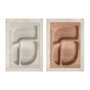 DKD Home Decor Set de 2 Cuadros Lienzo MDF Abstracto 3D 80x120 cm