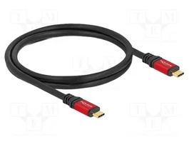 DeLOCK Cable USB4 USB Type-C a USB Type-C 20 Gbps 100 W 0,8 m Rojo/Negro