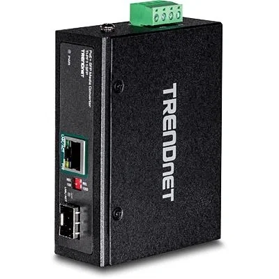 TRENDnet TI-PF11SFP Convertidor de medios industrial SFP a Gigabit PoE+ TRENDnet TI-PF11SFP Convertidor de medios industrial SFP a Gigabit PoE+