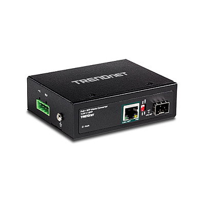 TRENDnet TI-PF11SFP Convertidor de medios industrial SFP a Gigabit PoE+