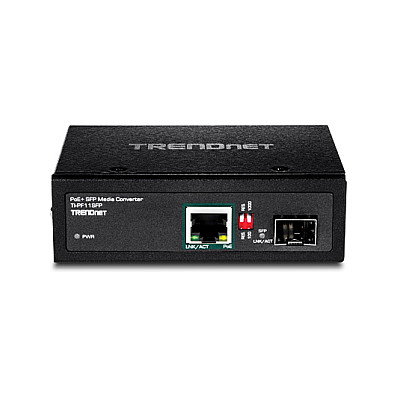 TRENDnet TI-PF11SFP Convertidor de medios industrial SFP a Gigabit PoE+