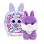 MOOSE Scruffa Luvs Bunnies 30331 - 3 Peluches Conejos para Rescatar y Lavar, Colores Morados con Detalles en Orejas, Juguete en Español para Niños +2 Años