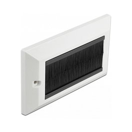 DeLOCK Cubierta para manejo de cables 146 x 86 mm con tiras de cepillo negras