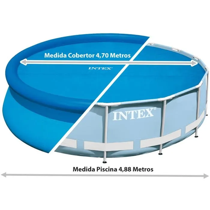 Intex INT6941057422237 Cubierta de Burbujas para Piscina Elevada Redonda, 488 cm