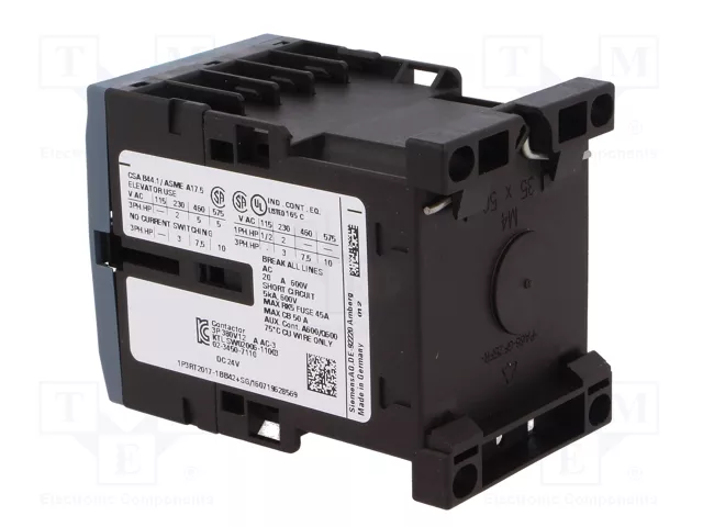 SIEMENS 3RT2017-1BB42 Contactor 3-polar 12A 24VDC
