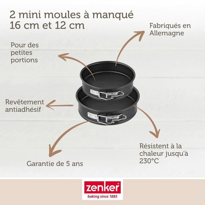 Zenker Juego de 2 mini moldes desmontables Especial Mini 12 y 16 cm