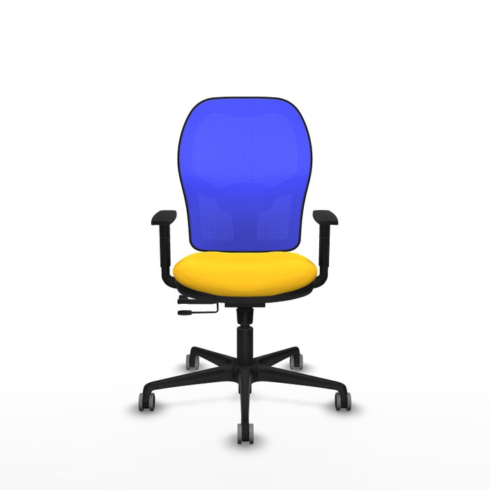PIQUERAS Y CRESPO Silla de oficina Jorquera con mecanismo Sincro/Traslack, Amarillo y Azul PIQUERAS Y CRESPO Silla de oficina Jorquera con mecanismo Sincro/Traslack, Amarillo y Azul
