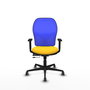 PIQUERAS Y CRESPO Silla de oficina Jorquera con mecanismo Sincro/Traslack, Amarillo y Azul