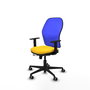 PIQUERAS Y CRESPO Silla de oficina Jorquera con mecanismo Sincro/Traslack, Amarillo y Azul