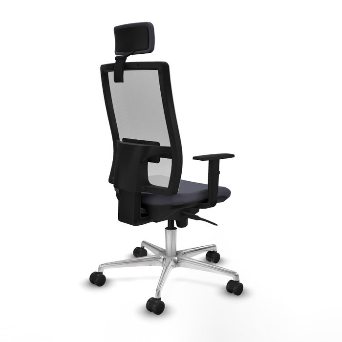 PIQUERAS Y CRESPO Silla de oficina Horna con mecanismo Sincro, Gris oscuro y Blanco
