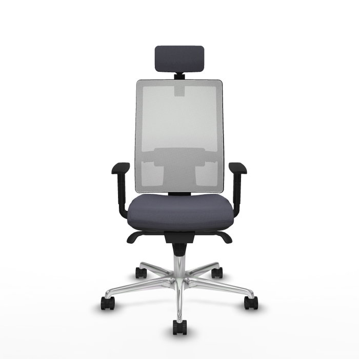 PIQUERAS Y CRESPO Silla de oficina Horna con mecanismo Sincro, Gris oscuro y Blanco