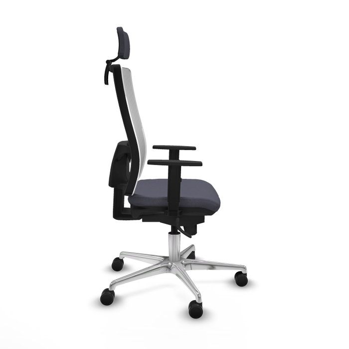 PIQUERAS Y CRESPO Silla de oficina Horna con mecanismo Sincro, Gris oscuro y Blanco