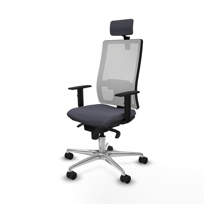 PIQUERAS Y CRESPO Silla de oficina Horna con mecanismo Sincro, Gris oscuro y Blanco