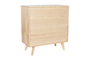 DKD Home Decor Buffet Scandi Rubberwood Ratan Metal Natural 35 x 78 x 73.5 cm con 4 Cajones y 1 Puerta