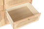 DKD Home Decor Buffet Scandi Rubberwood Ratan Metal Natural 35 x 78 x 73.5 cm con 4 Cajones y 1 Puerta