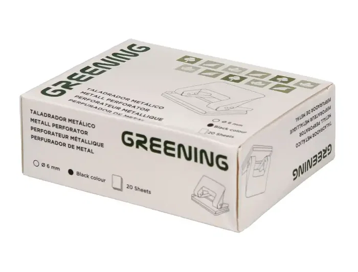 Greening Taladrador Metálico Negro, Capacidad 20 Hojas
