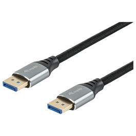 EQUIP Cable DisplayPort 2.1 Premium 119281, 1m, Macho a Macho, 16K/60Hz, 54Gbps, HDR, HDCP 2.3, Negro/Plata