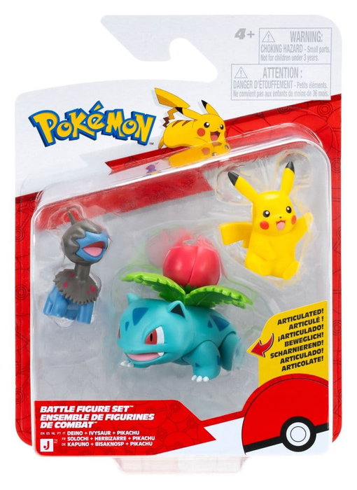 Jazwares Pokémon Battle Figure Figuras 3-Pack Surtido de 4 packs