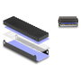 DeLOCK Carcasa Externa USB4 40 Gbps para SSD M.2 NVMe PCIe, Tipo-C, Hot-Swap, Color Negro/Gris, Chipset ASM2464PD, Compatible con Windows/Mac/Linux