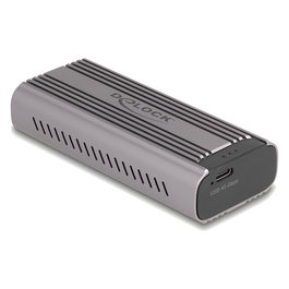 DeLOCK Carcasa Externa USB4 40 Gbps para SSD M.2 NVMe PCIe, Tipo-C, Hot-Swap, Color Negro/Gris, Chipset ASM2464PD, Compatible con Windows/Mac/Linux