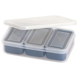 Day - Juego de 4 Fiambreras Herméticas, 450 ml y 3 de 110 ml, Colores Surtidos (Azul, Beige, Verde), Aptas para Microondas y Lavavajillas