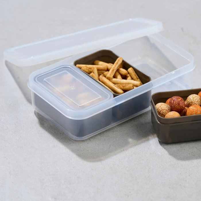 Day - Juego de 4 Fiambreras Herméticas, 450 ml y 3 de 110 ml, Colores Surtidos (Azul, Beige, Verde), Aptas para Microondas y Lavavajillas