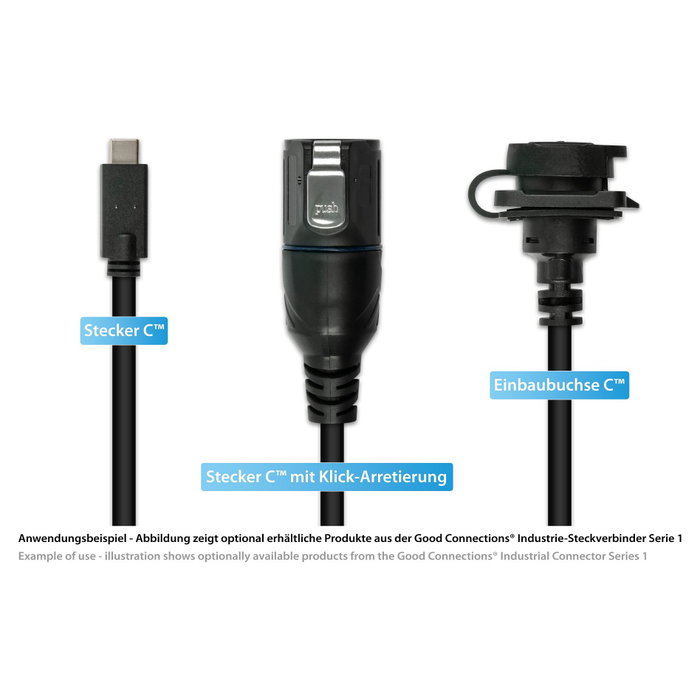 GoodConnections Cable de extensión Alcasa USB C a USB C 0,5m