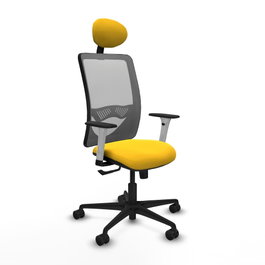PIQUERAS Y CRESPO Silla de oficina Zulema con mecanismo Sincro, Amarillo y Gris