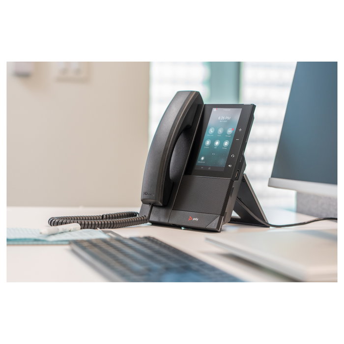 HP Poly CCX 505 Teléfono Multimedia Empresarial para Microsoft Teams, PoE, Negro, 24 Líneas, LCD