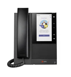 HP Poly CCX 505 Teléfono IP para Microsoft Teams con PoE, Negro, 24 líneas, Pantalla Táctil LCD de 5", WiFi y Bluetooth, Auricular Incluido
