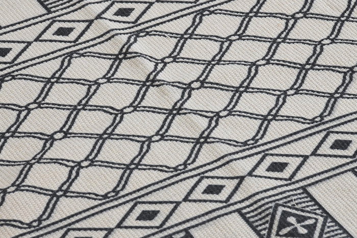 DKD Home Decor Alfombra Gris Claro Blanco 90 x 60 cm Poliester Algodon (4 Unidades)