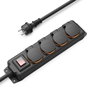 Hama Regleta de enchufes con interruptor, 4 salidas, 4 m, Negro