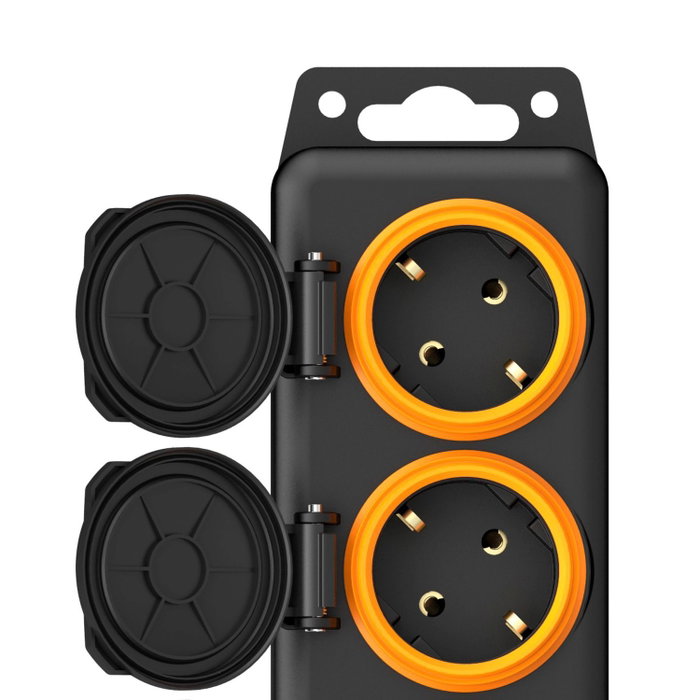 Hama Regleta de enchufes con interruptor, 4 salidas, 4 m, Negro