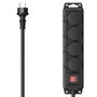 Hama Regleta de enchufes con interruptor, 4 salidas, 4 m, Negro