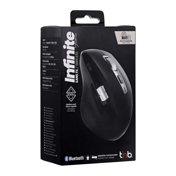 T'nB MWINFINITEPRO Ratón Inalámbrico Recargable Negro T'nB MWINFINITEPRO Ratón Inalámbrico Recargable Negro