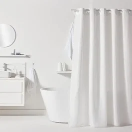 Today Cortina de ducha con diseño de gofres Blanca 180 x 200 cm
