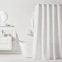 Today Cortina de ducha UTILITY con diseño de gofres - Blanca - Poliéster - 180 x 200 cm - 12 ganchos - TOD3574641275525