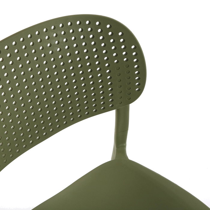 Versa Silla de Comedor Caqui Apilable 41.5x48x80 cm (4 Unidades)