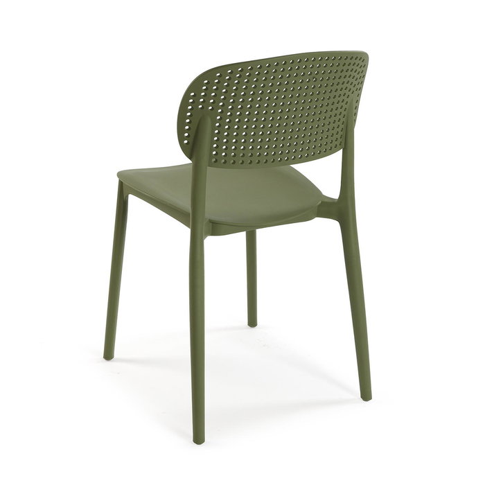Versa Silla de Comedor Caqui Apilable 41.5x48x80 cm (4 Unidades)