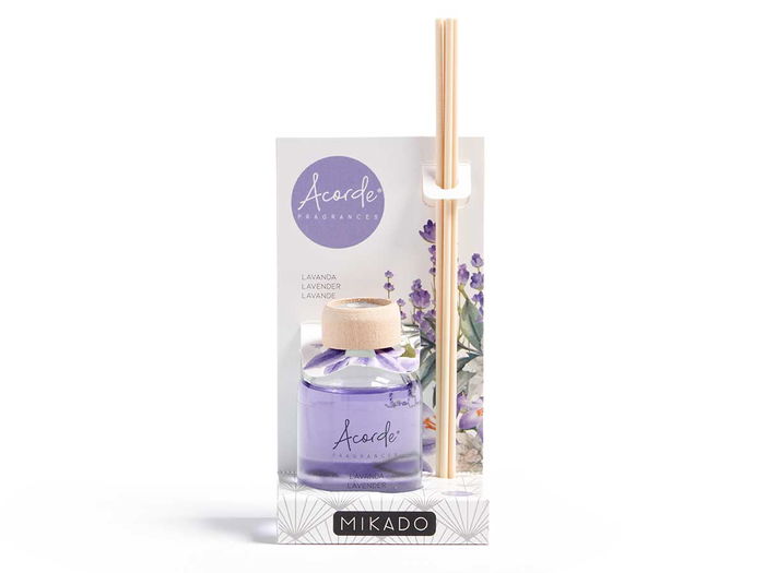 Acorde Mikado 50 Ml Con Varilla Lavanda Vidrio Morado 7x17x5cm (Set de 12)