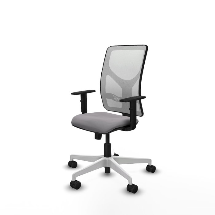 PIQUERAS Y CRESPO Silla de oficina Motilla Gris y Blanca con mecanismo Sincro