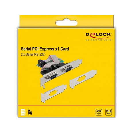 DeLOCK 90046 Tarjeta PCI Express x1 a 2 x Serie RS-232 DeLOCK 90046 Tarjeta PCI Express x1 a 2 x Serie RS-232
